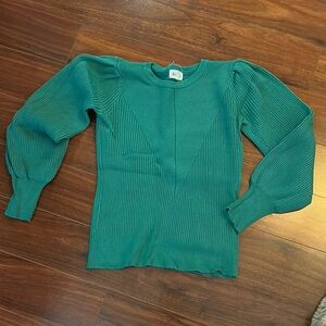 Green Ribbed Women's Sweater